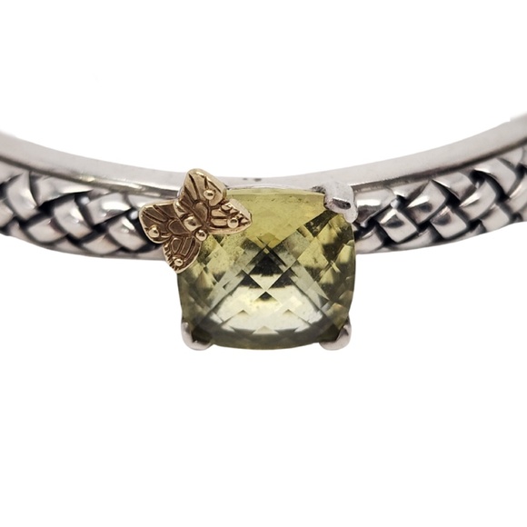 Saint by Sarah Jane Sterling Silver 18K Gold Butterfly Peridot Bracelet #16049 - Picture 5 of 10